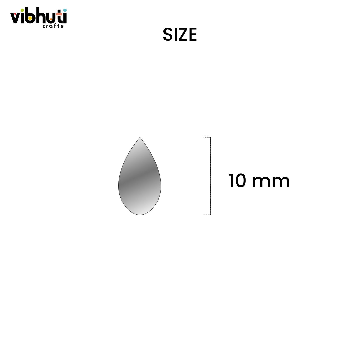 Almond Shape Mirror Cutouts (10mm, 378 Pieces) - VibhutiCrafts