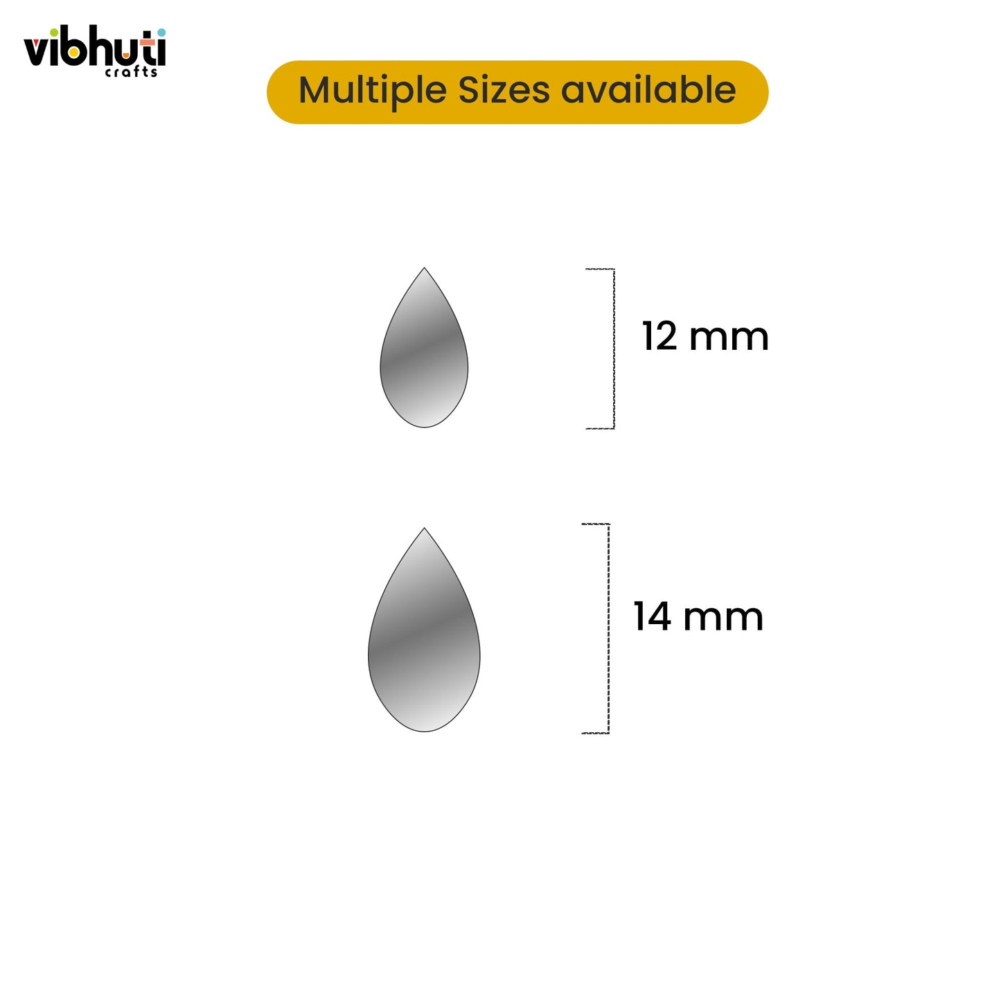 Almond Shape Mirror Cutouts (10mm, 378 Pieces) - VibhutiCrafts