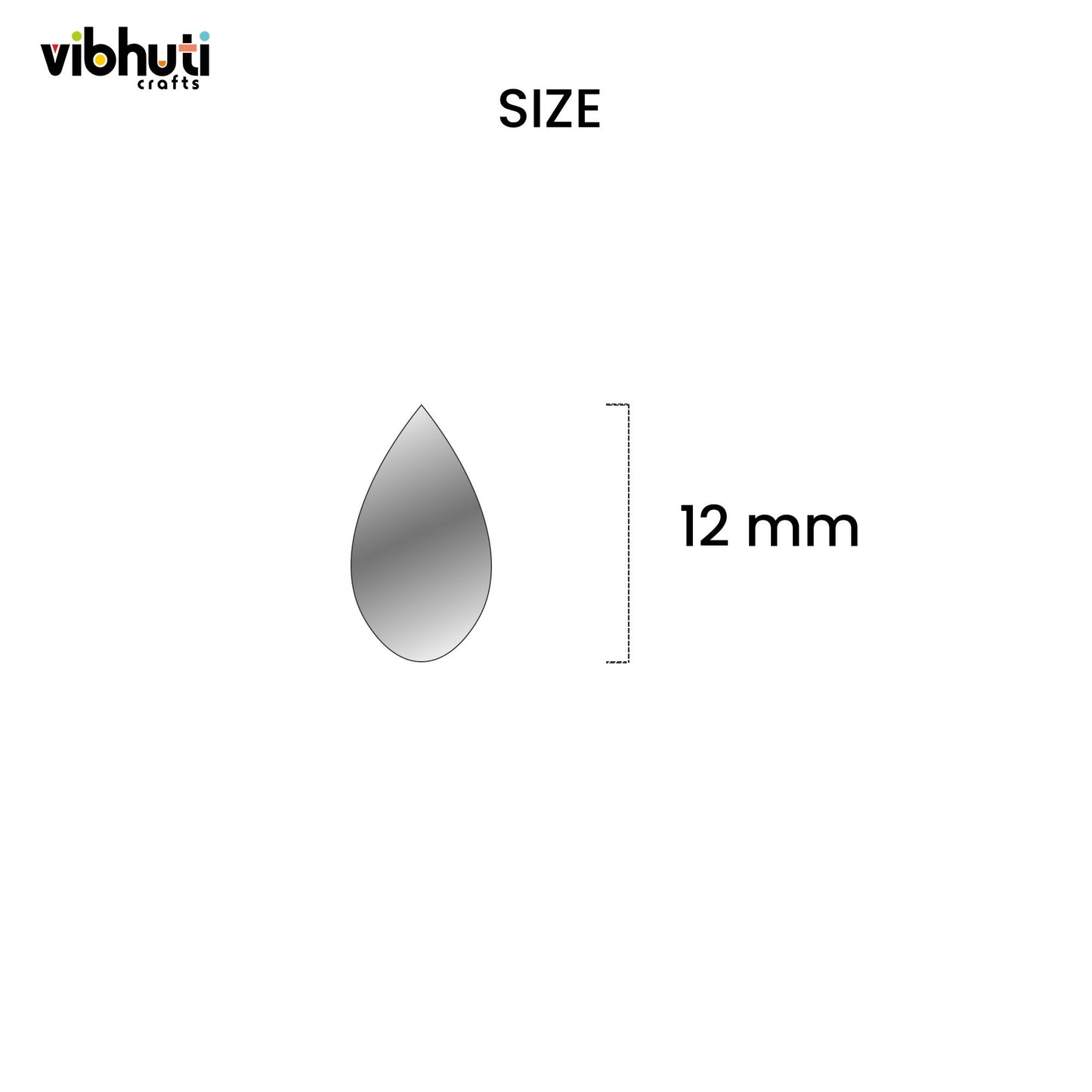Almond Shape Mirror Cutouts (12mm, 264 Pieces) - VibhutiCrafts