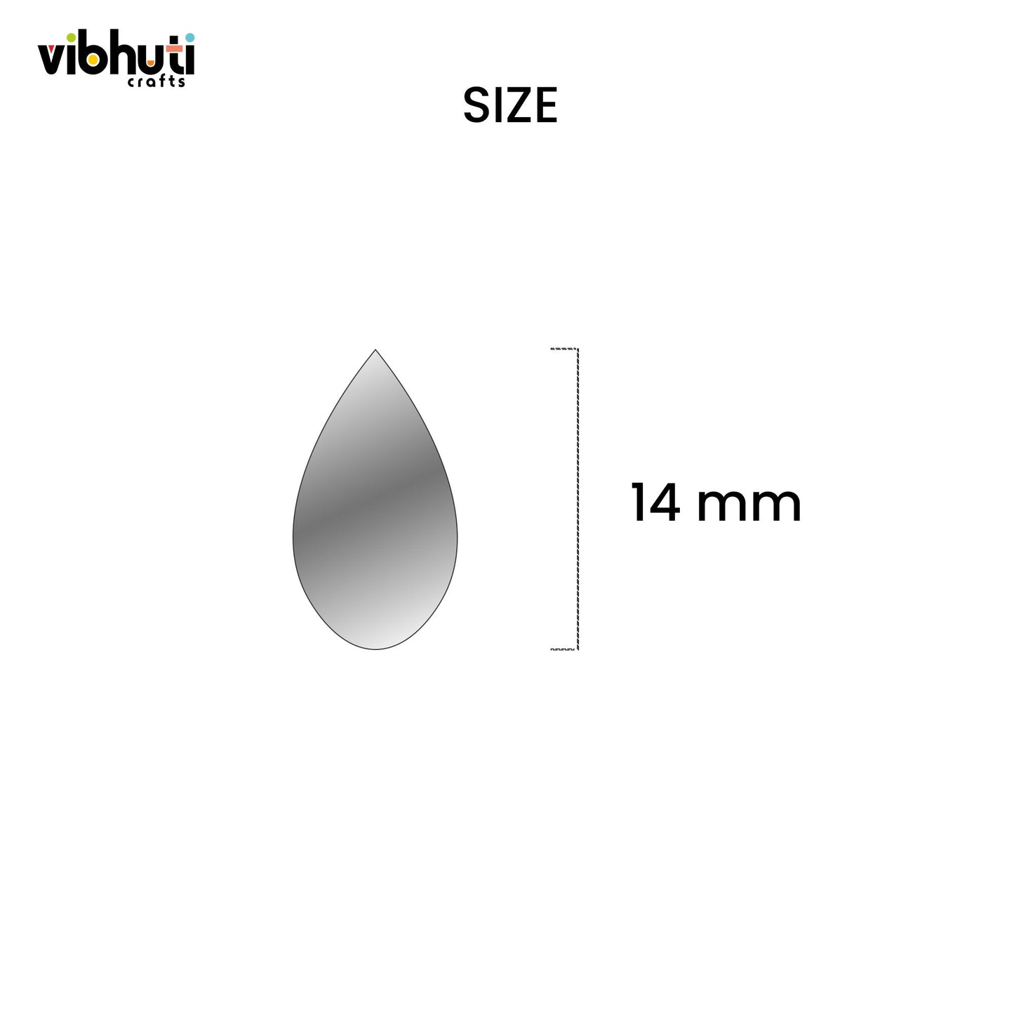Almond Shape Mirror Cutouts (14mm, 187 Pieces) - VibhutiCrafts