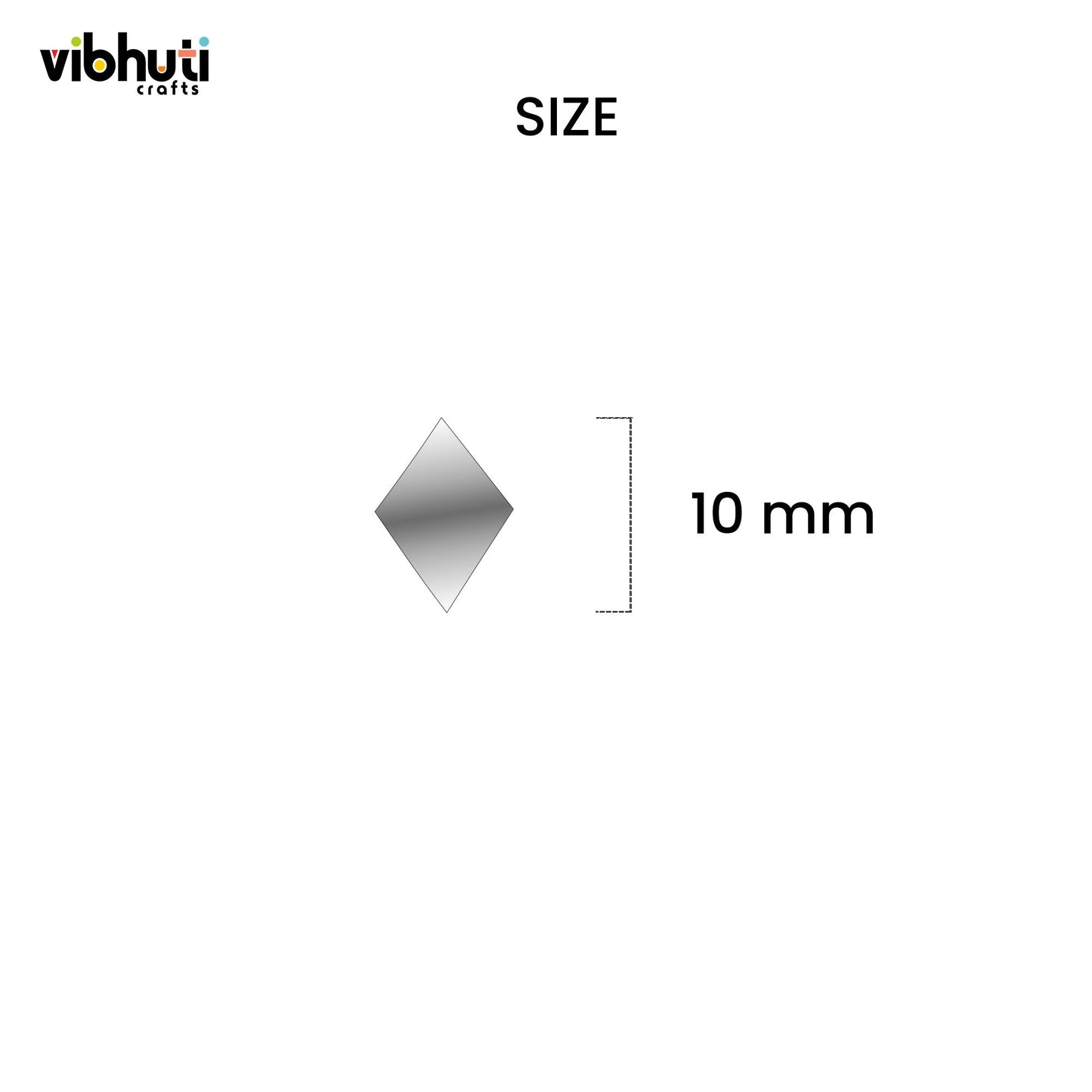 Diamond Shape Mirror Cutouts (10mm, 449 Pieces) - VibhutiCrafts