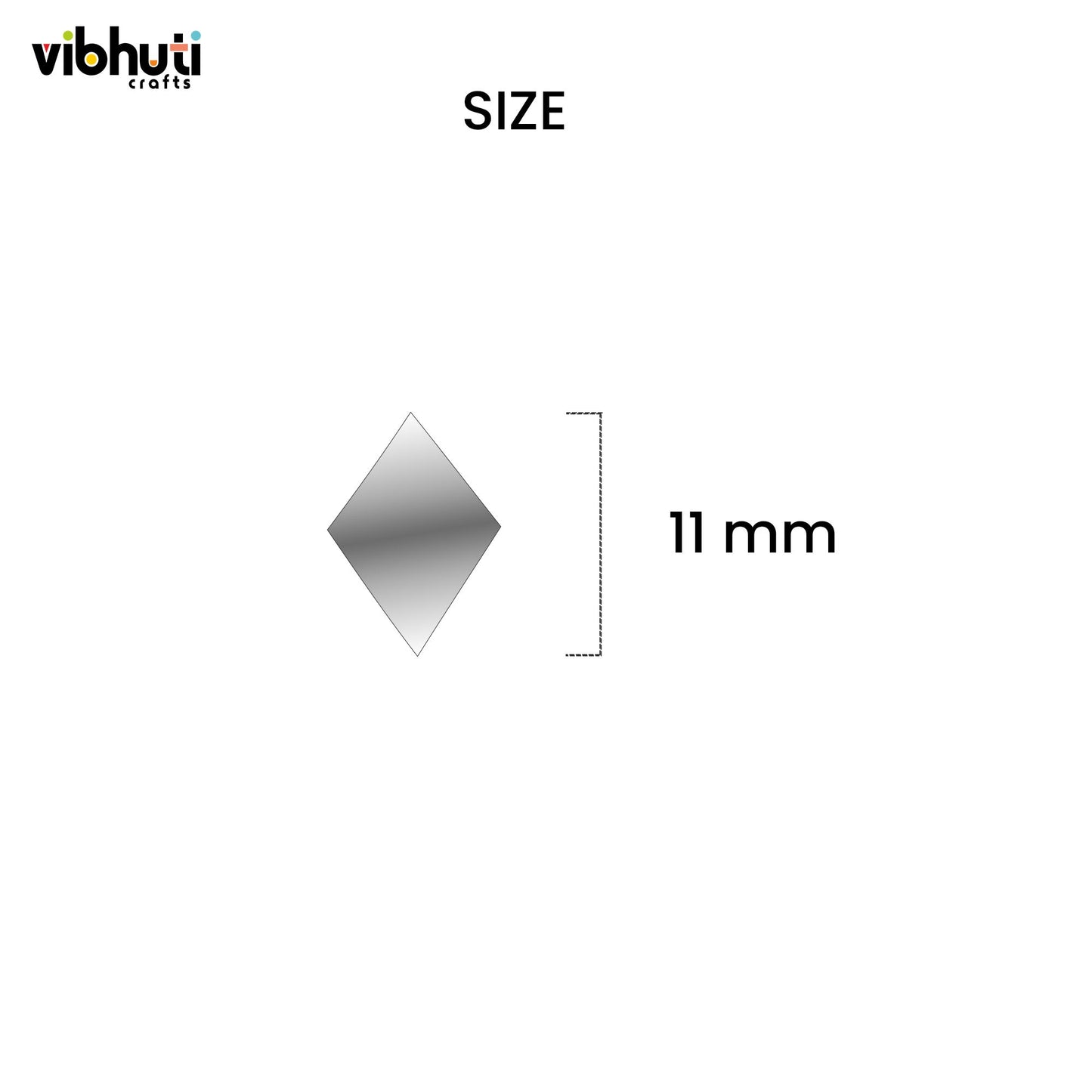 Diamond Shape Mirror Cutouts (11mm, 353 Pieces) - VibhutiCrafts