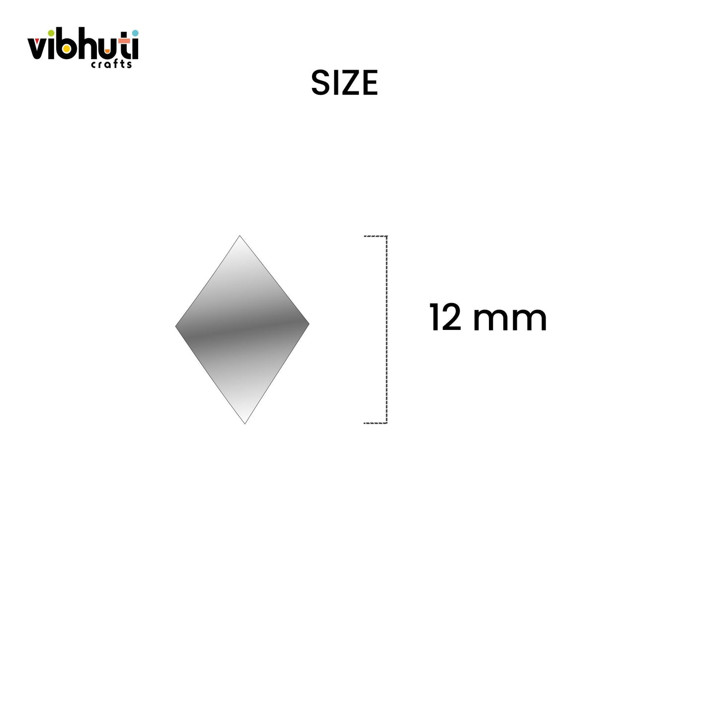 Diamond Shape Mirror Cutouts (12mm, 309 Pieces) - VibhutiCrafts