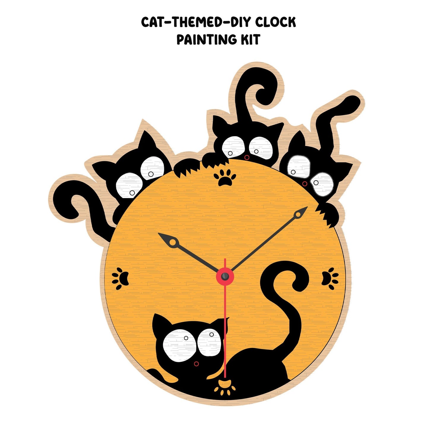 DIY Cat Clock Making Kit for Kids | Paints, Googly Eyes & Clock Mechanism - VibhutiCrafts