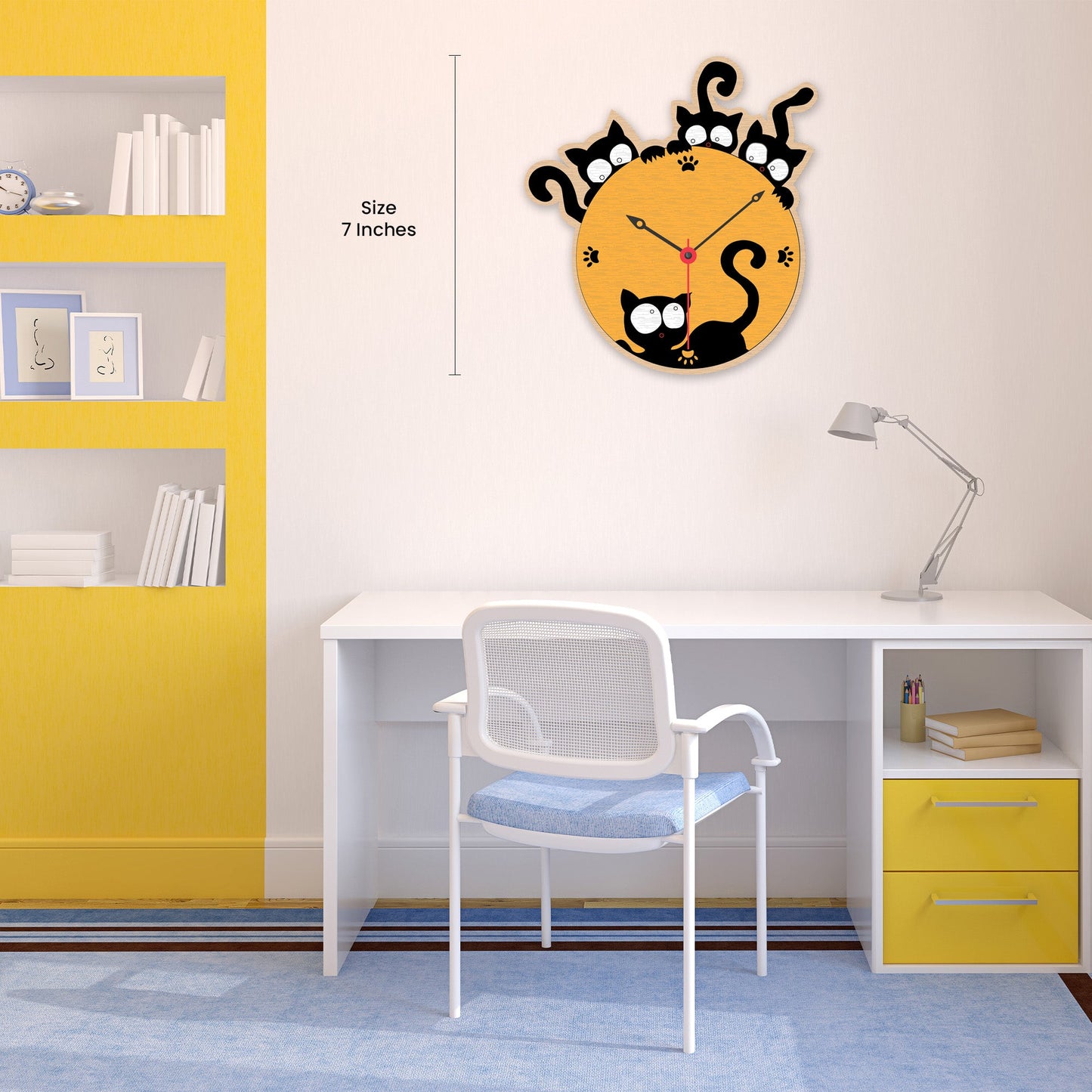 DIY Cat Clock Making Kit for Kids | Paints, Googly Eyes & Clock Mechanism - VibhutiCrafts