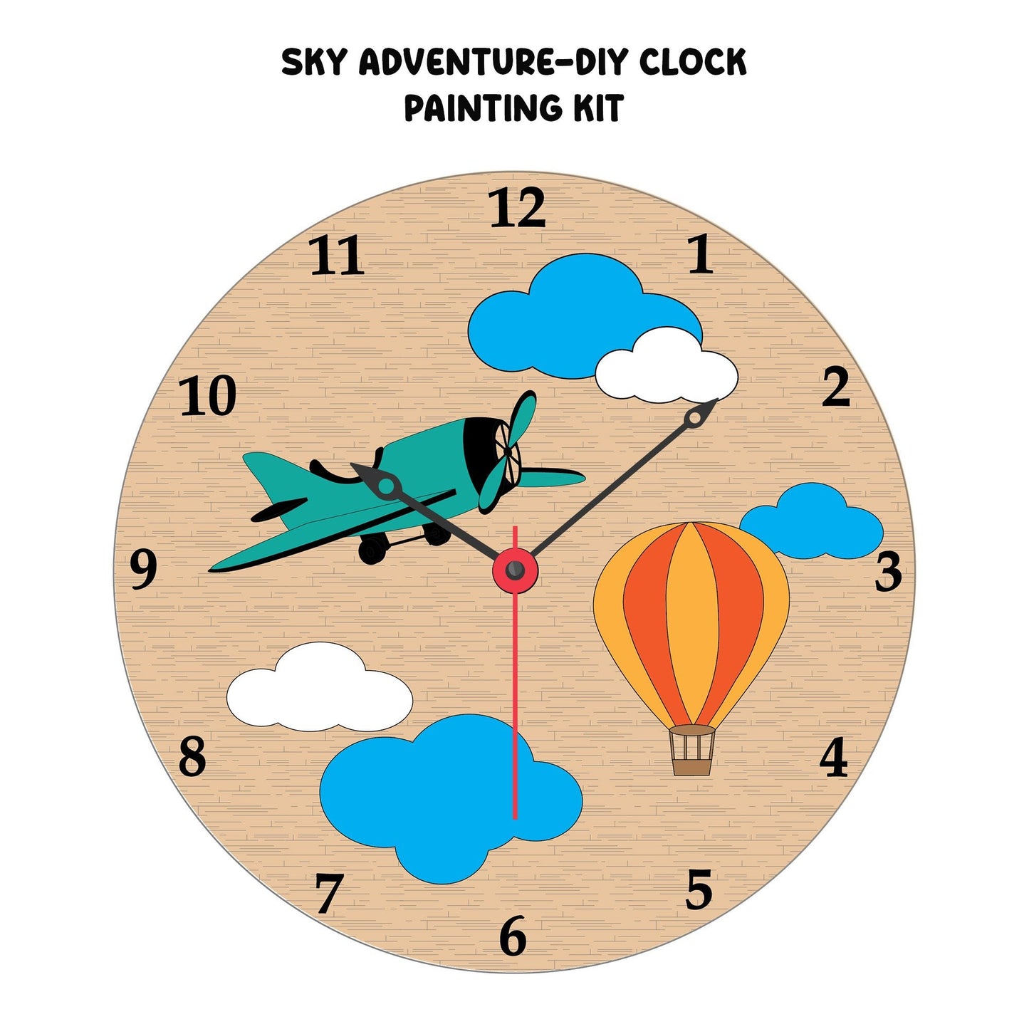 DIY Sky Adventure Clock Kit | MDF Board, Paints & Clock Mechanism - VibhutiCrafts