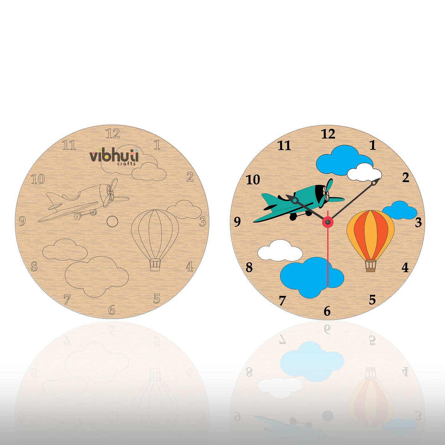 DIY Sky Adventure Clock Kit | MDF Board, Paints & Clock Mechanism - VibhutiCrafts