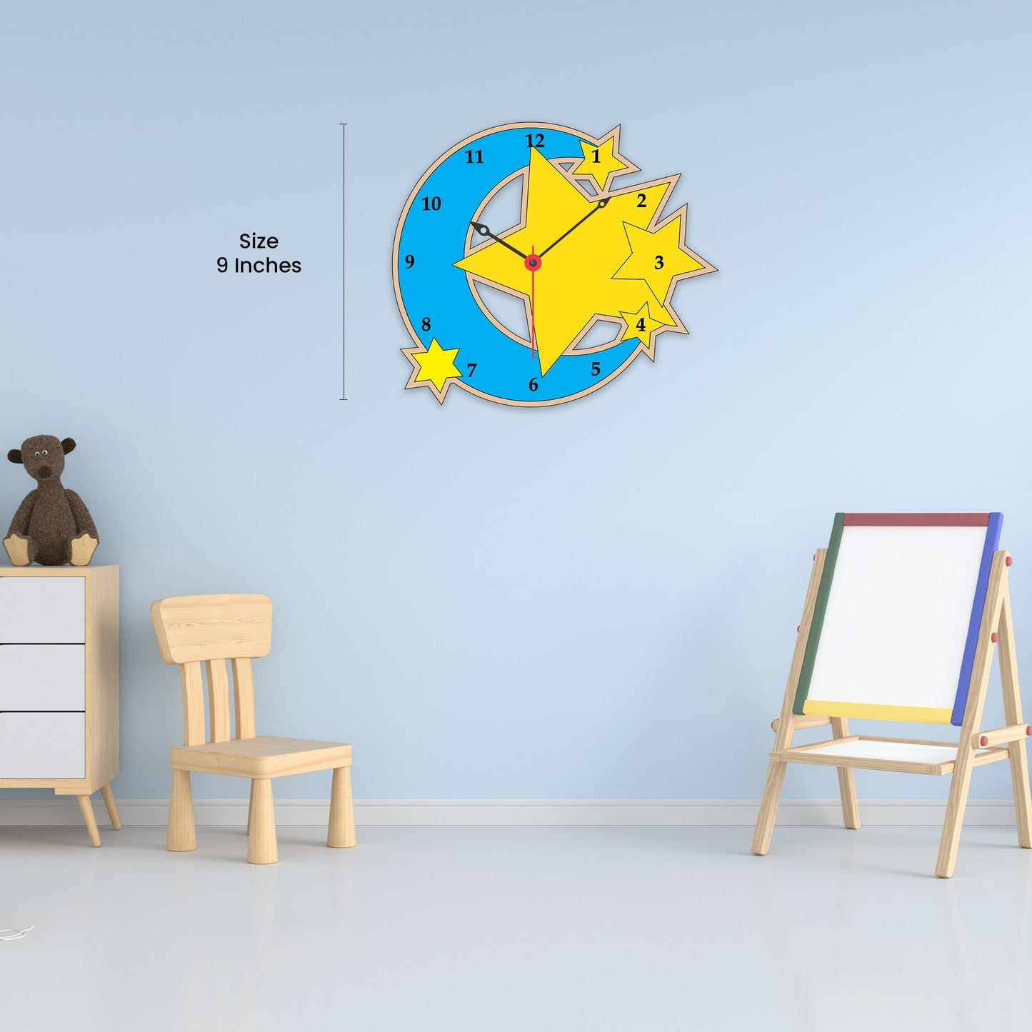 DIY Star & Moon Clock Making Kit for Kids | Paints, Brush & Clock Mechanism - VibhutiCrafts