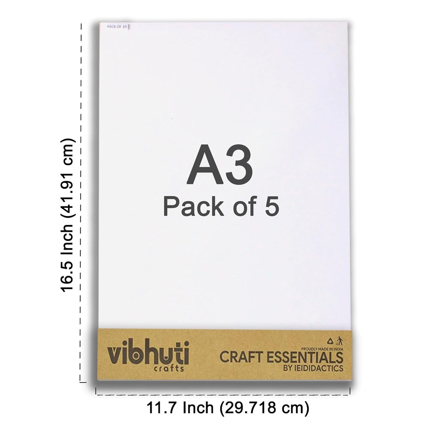 Mountboard (A3 – Pack of 5) – Sturdy & Smooth for Framing, Art, & Craft Projects - VibhutiCrafts