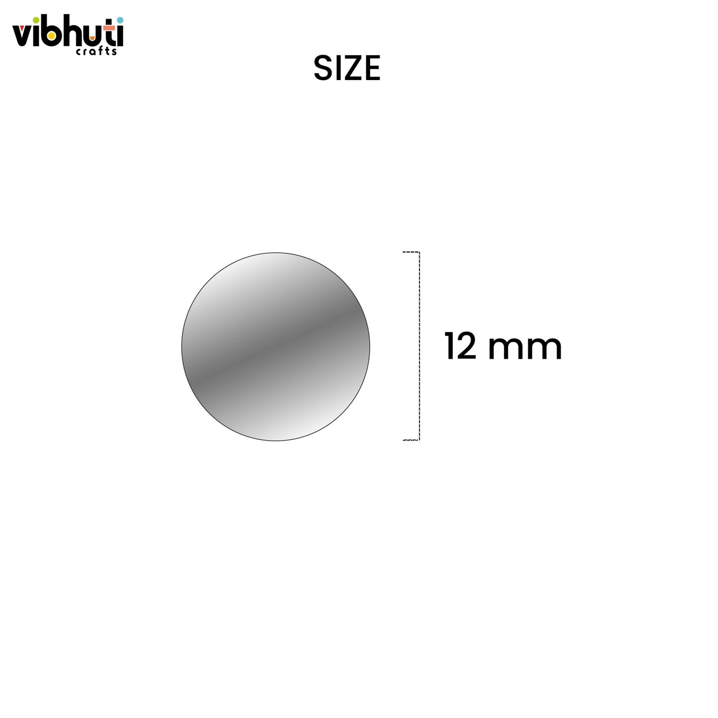 Round Shape Mirror Cutouts (12mm, 356 Pieces) - VibhutiCrafts