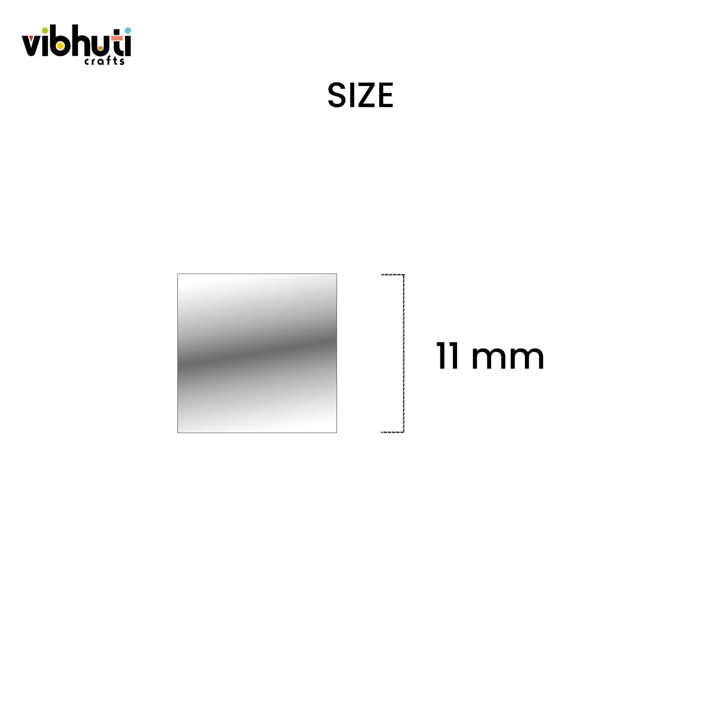 Square Shape Mirror Cutouts (11mm, 278 Pieces) - VibhutiCrafts