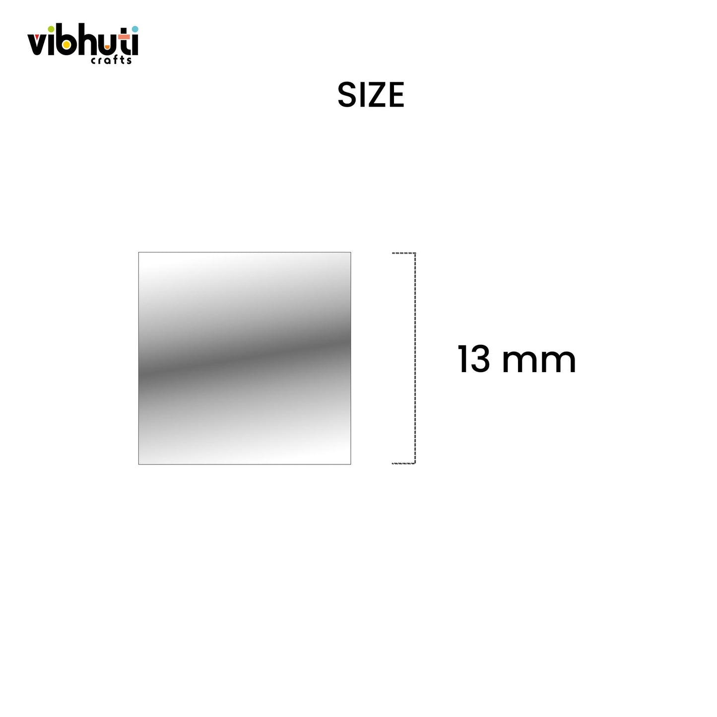 Square Shape Mirror Cutouts (13mm) – Pack of 220 Pieces - VibhutiCrafts