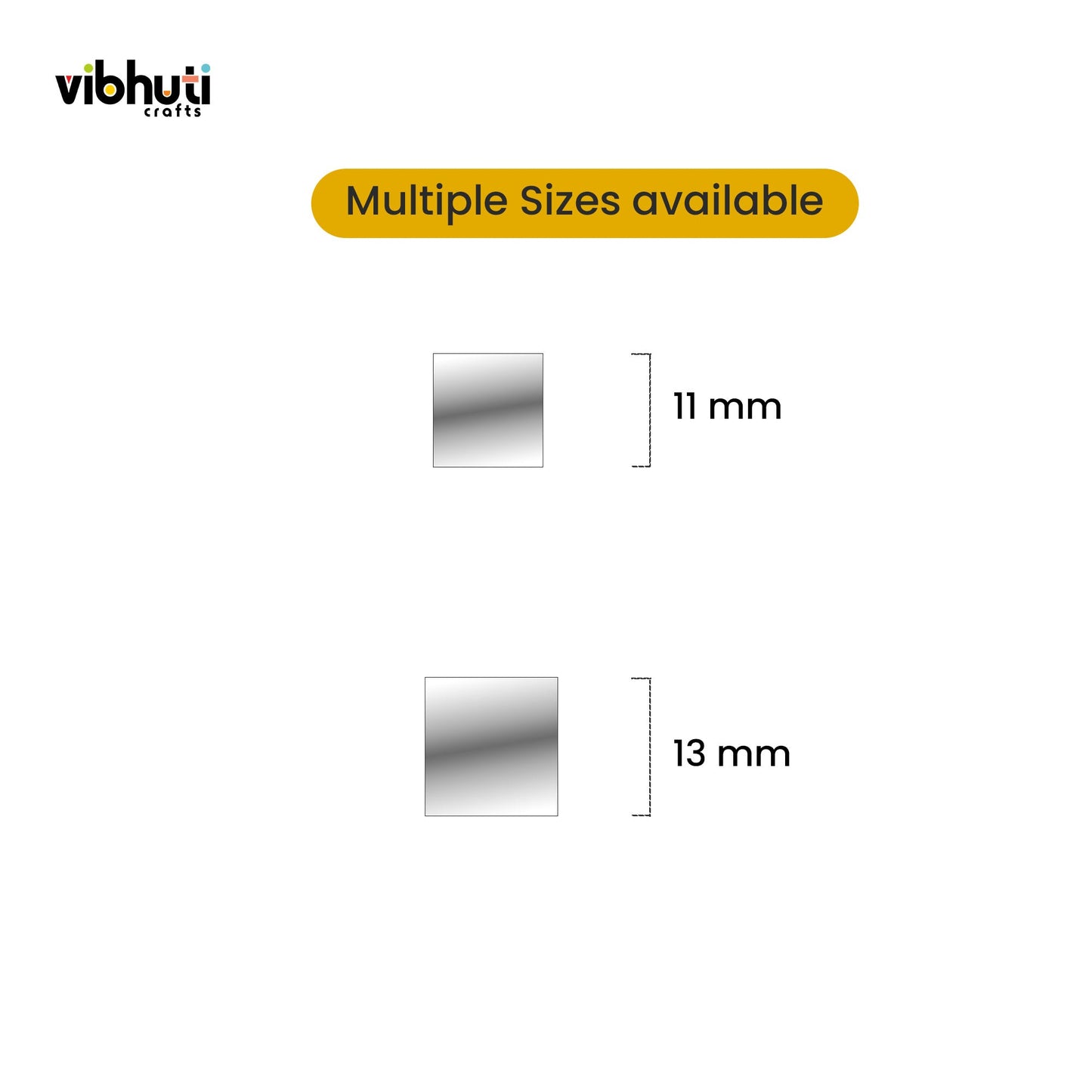 Square Shape Mirror Cutouts (9mm, 417 Pieces) - VibhutiCrafts