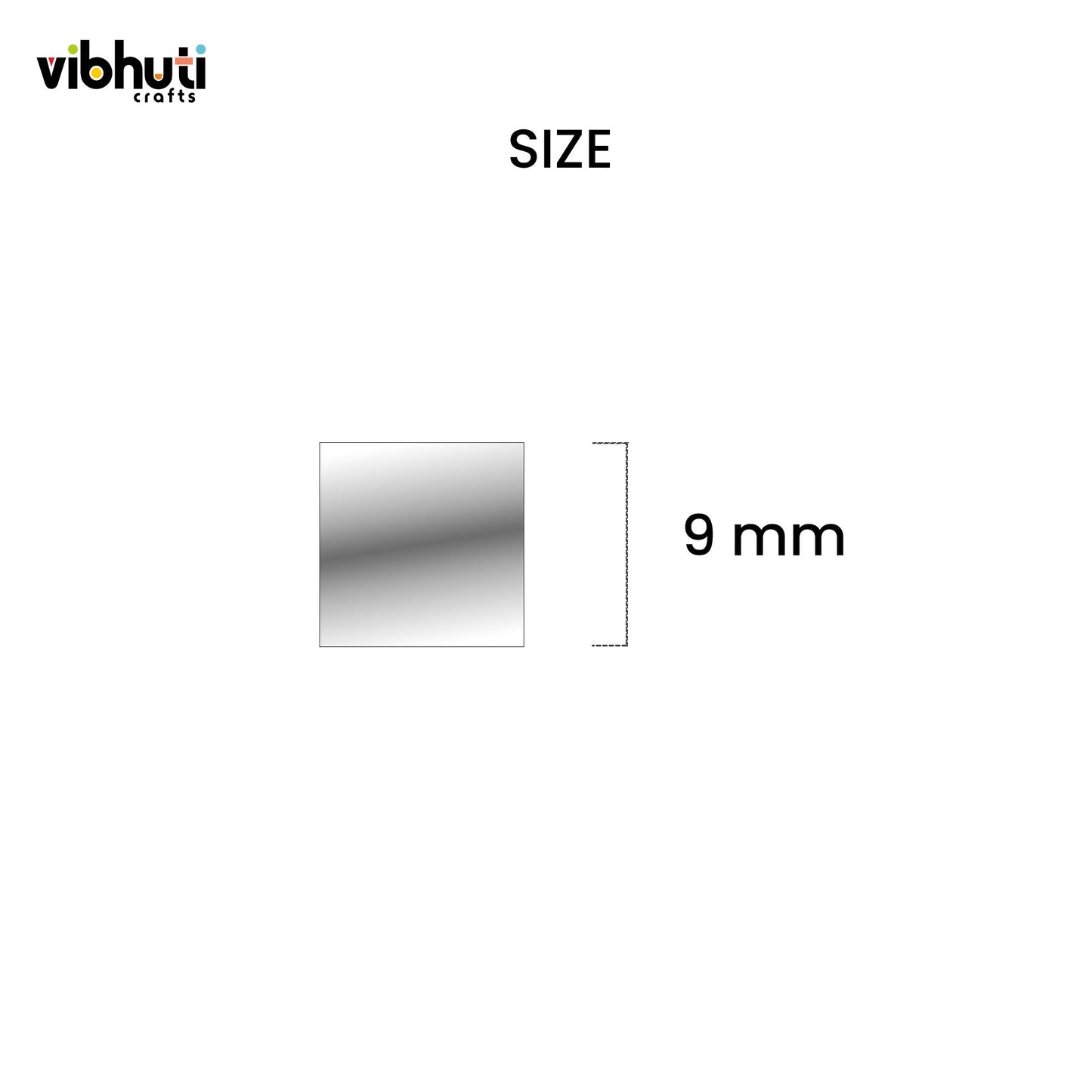 Square Shape Mirror Cutouts (9mm, 417 Pieces) - VibhutiCrafts