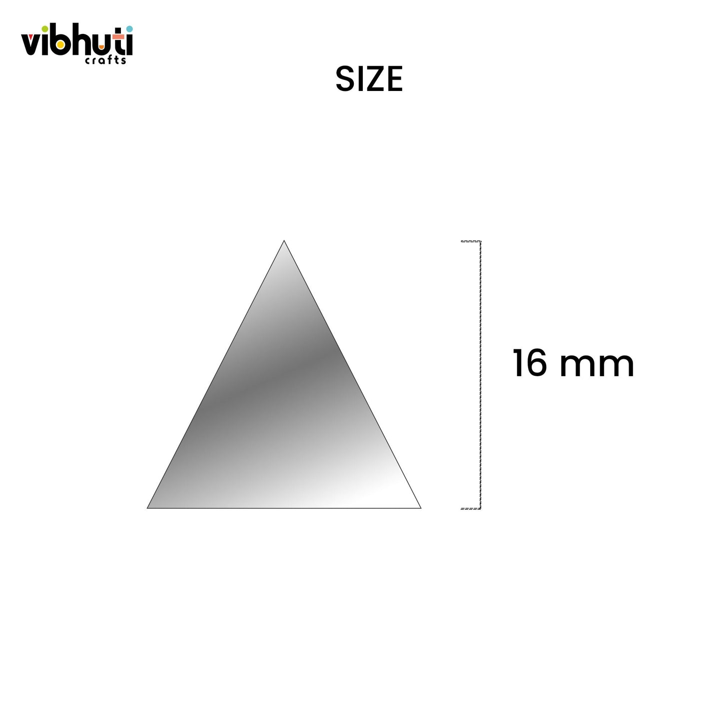 Triangle Shape Mirror Cutouts (16mm, 300 Pieces) - VibhutiCrafts