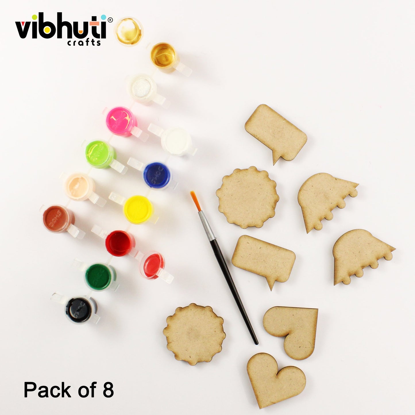 VibhutiCrafts DIY Fridge Magnet Painting Kit: Pack of 8 Magnets in 4 Unique Designs for Kids and Adults, Perfect for Custom Decorative Magnets, Party Activities, and Return Gifts - MySkillShaala