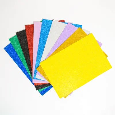 Glitter Eva Foam Sheet -A4, Pack of 10 (Assorted Color) - MySkillShaala