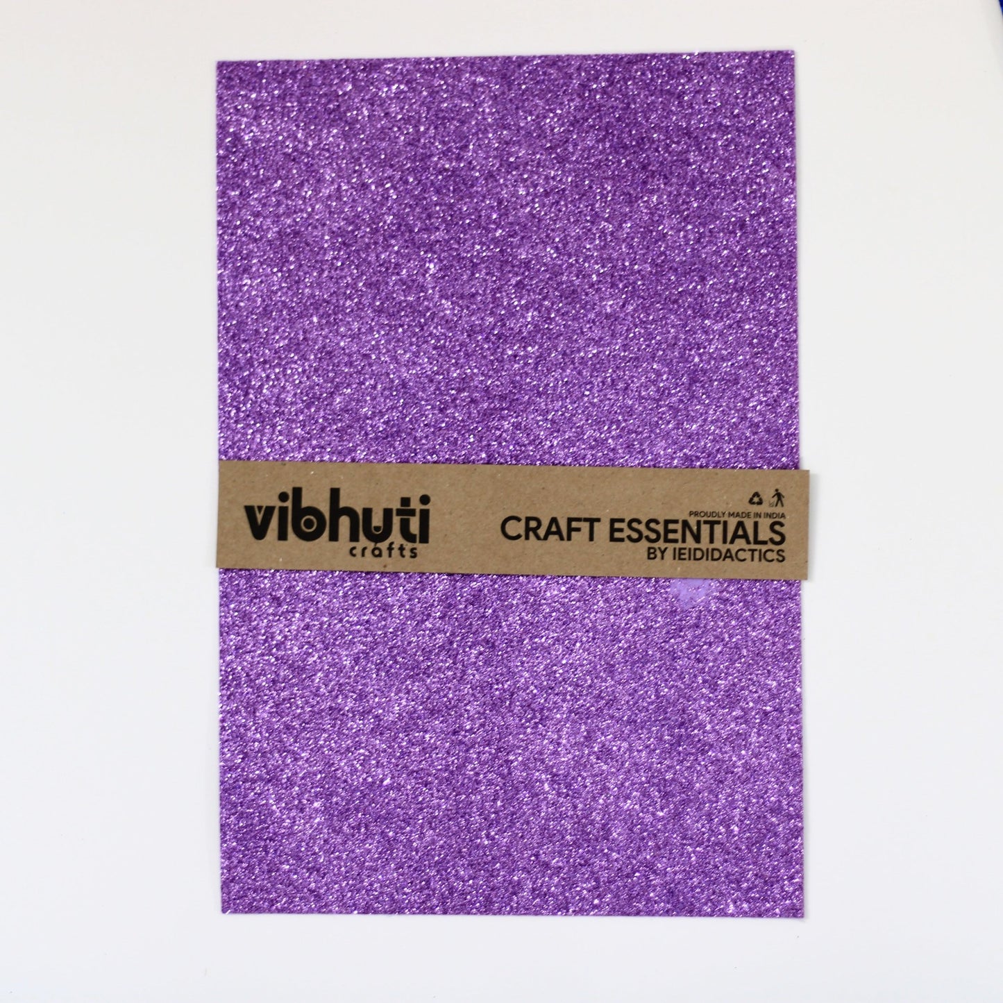 Glitter Eva Foam Sheet - A4, Pack of 10 (Single Color) Purple - MySkillShaala
