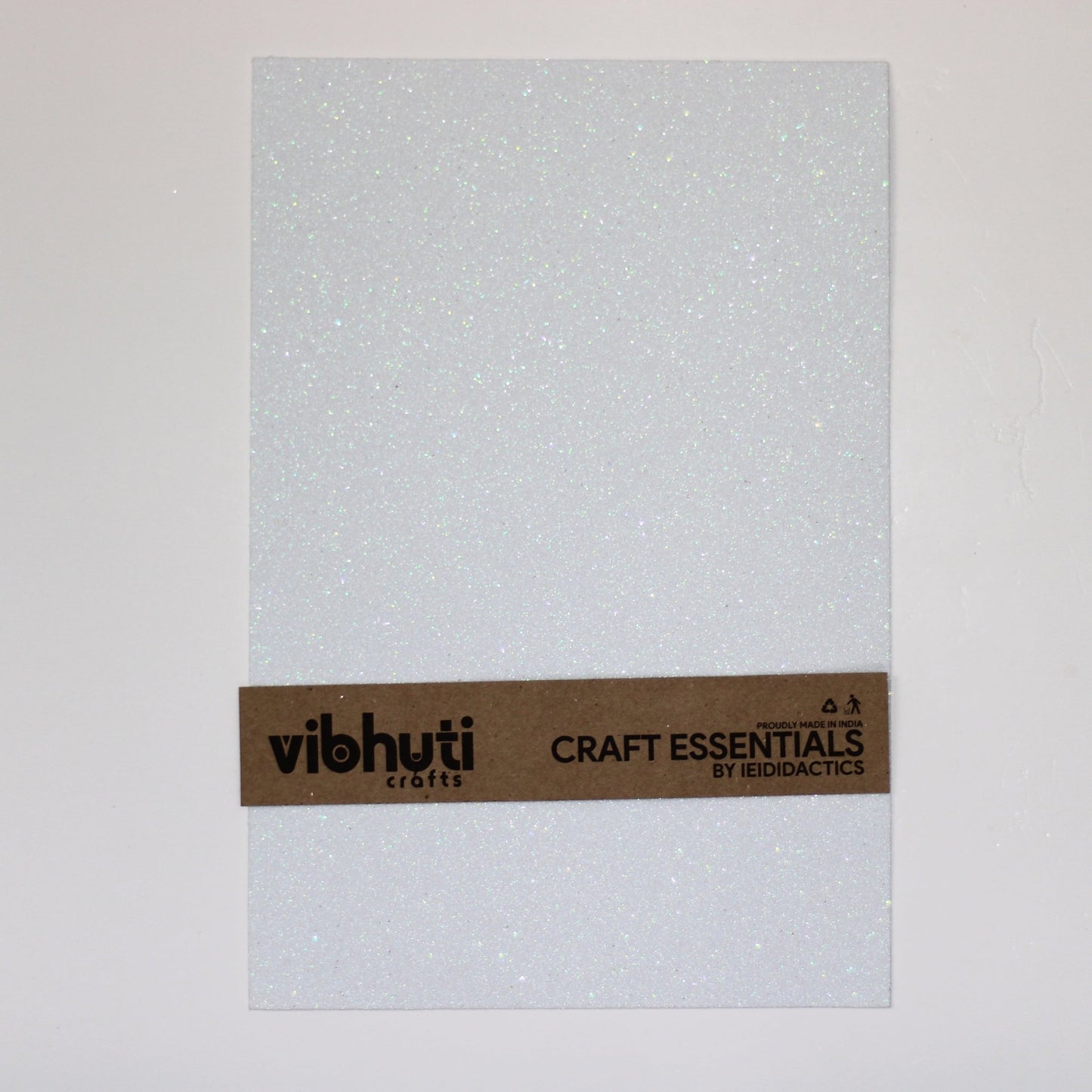 Glitter Eva Foam Sheet - A4, Pack of 10 (Single Color) White - MySkillShaala