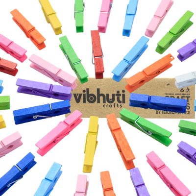 Multicolored Wooden Pegs - 2 inch - MySkillShaala