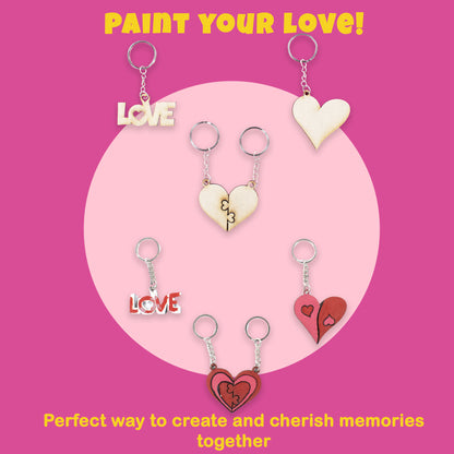 DIY Valentine Keychain Painting Kit – Love & Heart Shapes | Personalized Gift