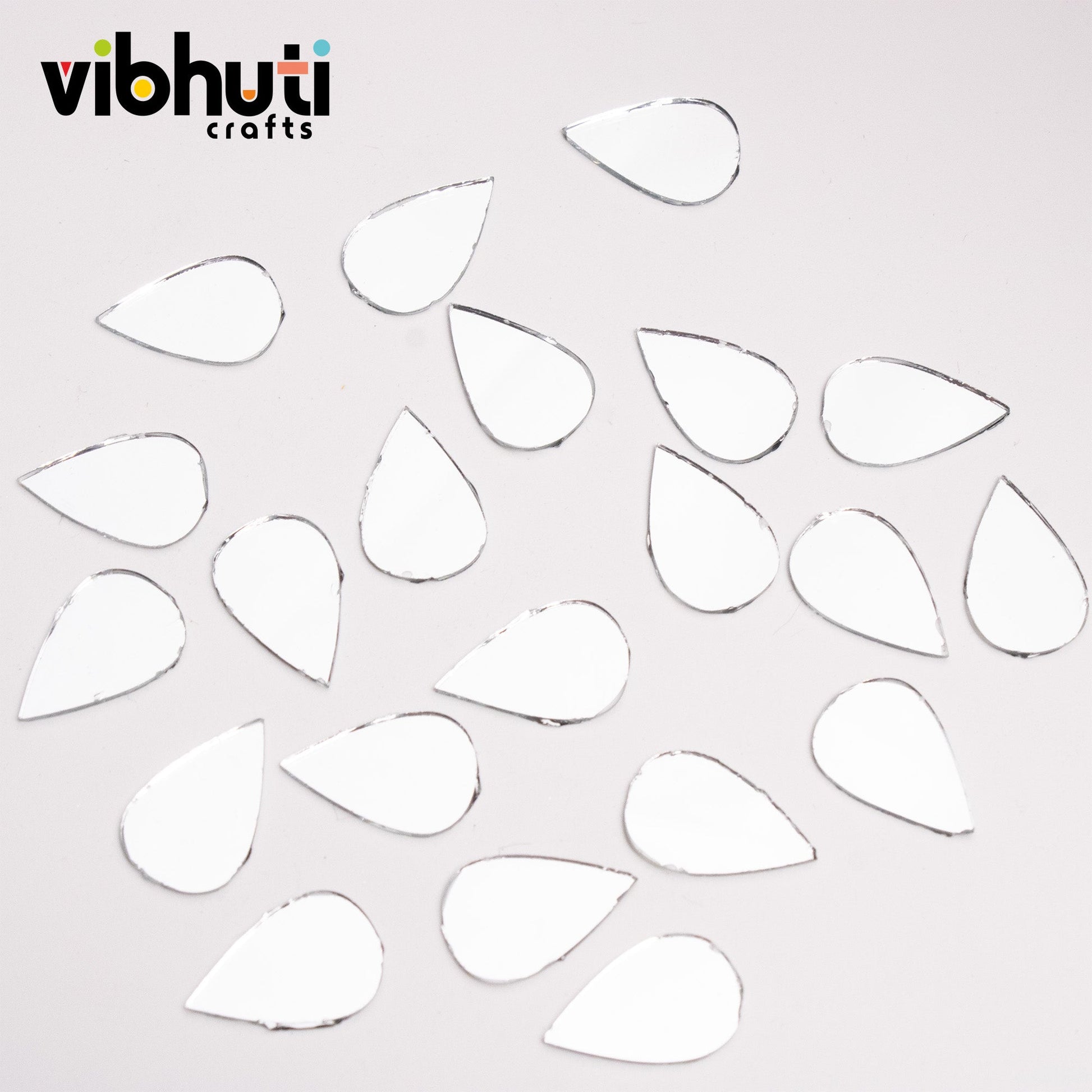 Almond Shape Mirror Cutouts (12mm, 264 Pieces) - VibhutiCrafts