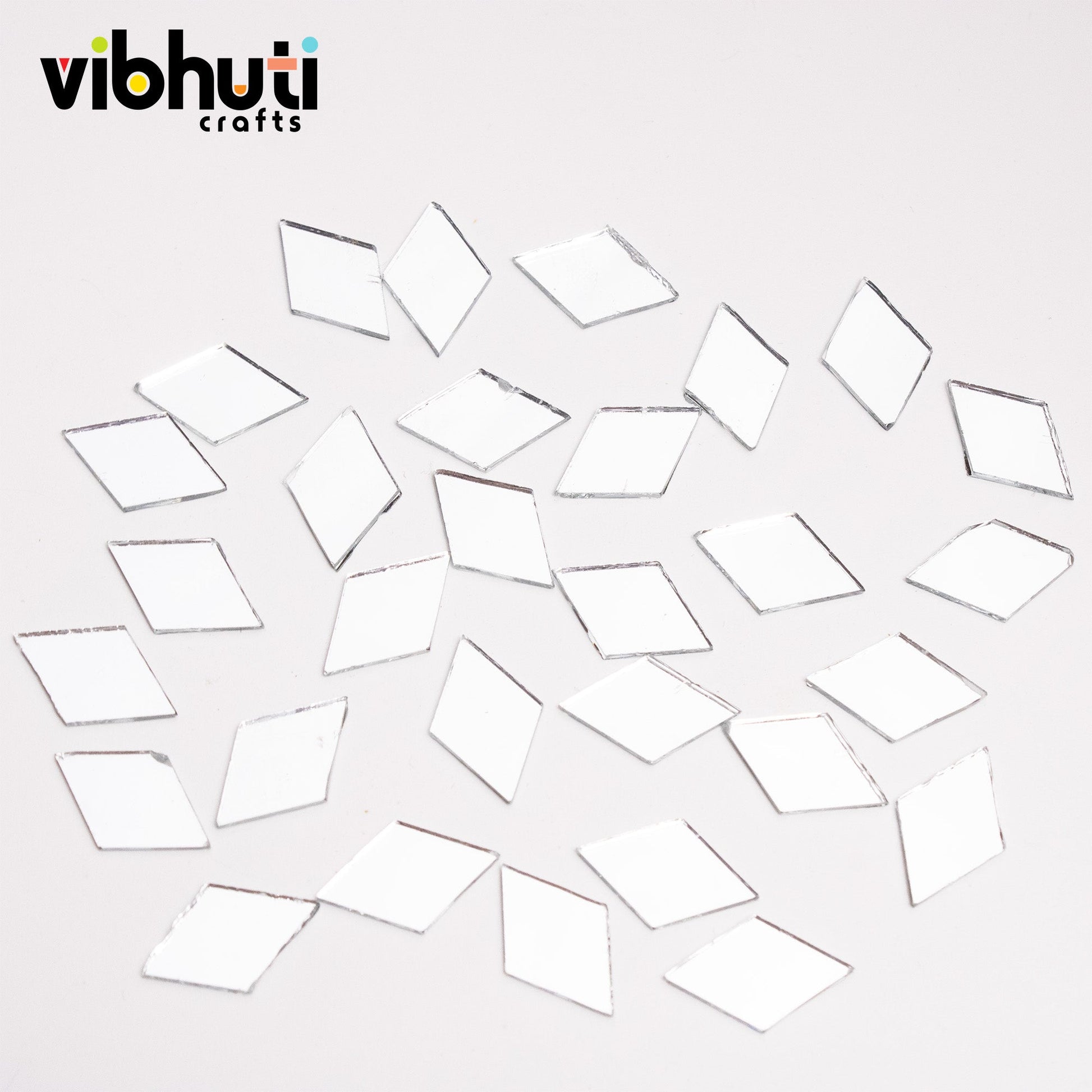 Diamond Shape Mirror Cutouts (10mm, 449 Pieces) - VibhutiCrafts