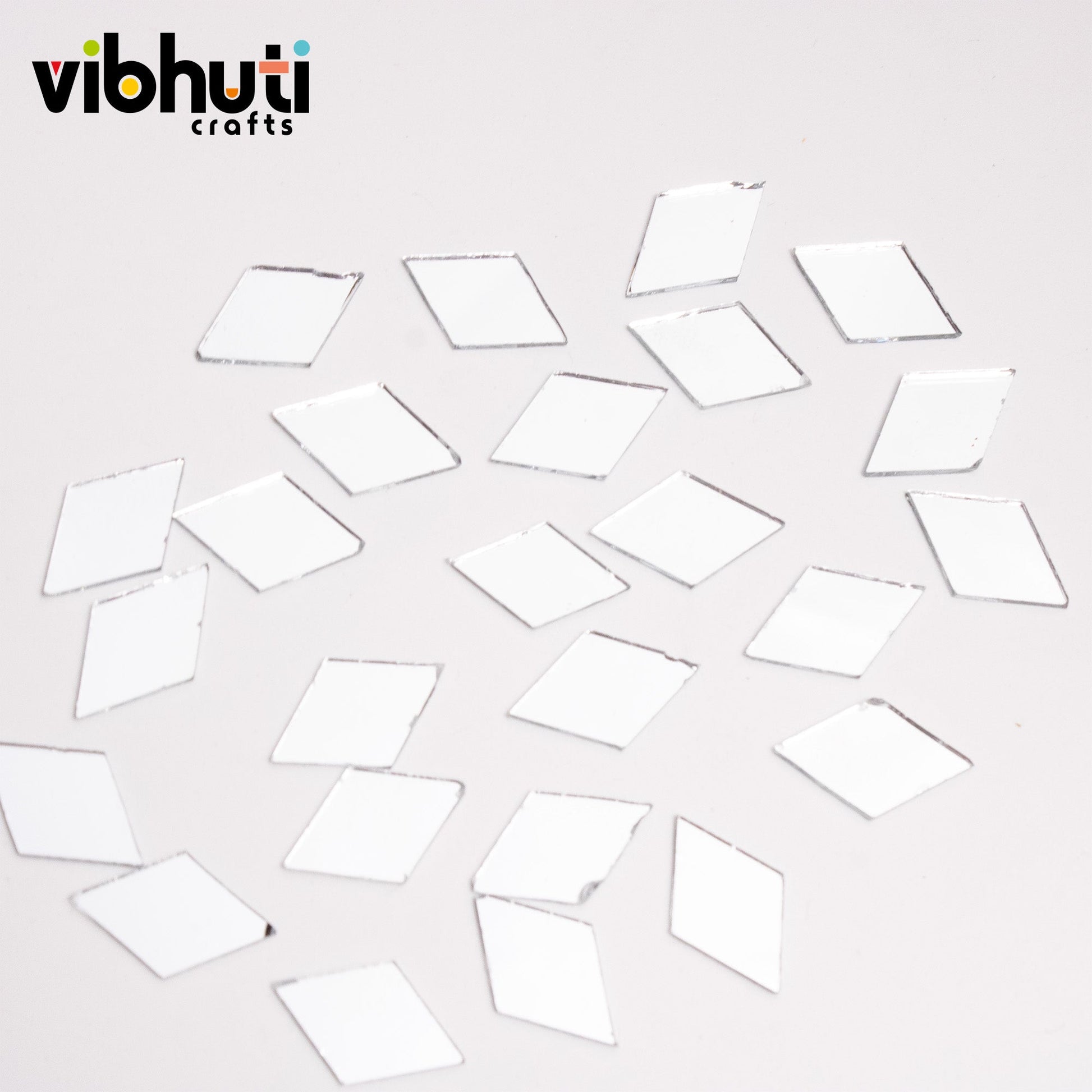 Diamond Shape Mirror Cutouts (11mm, 353 Pieces) - VibhutiCrafts
