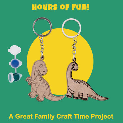 Dino Keychain DIY Paint Kit - Pack of 10 Party Favors & Return Gifts - VibhutiCrafts