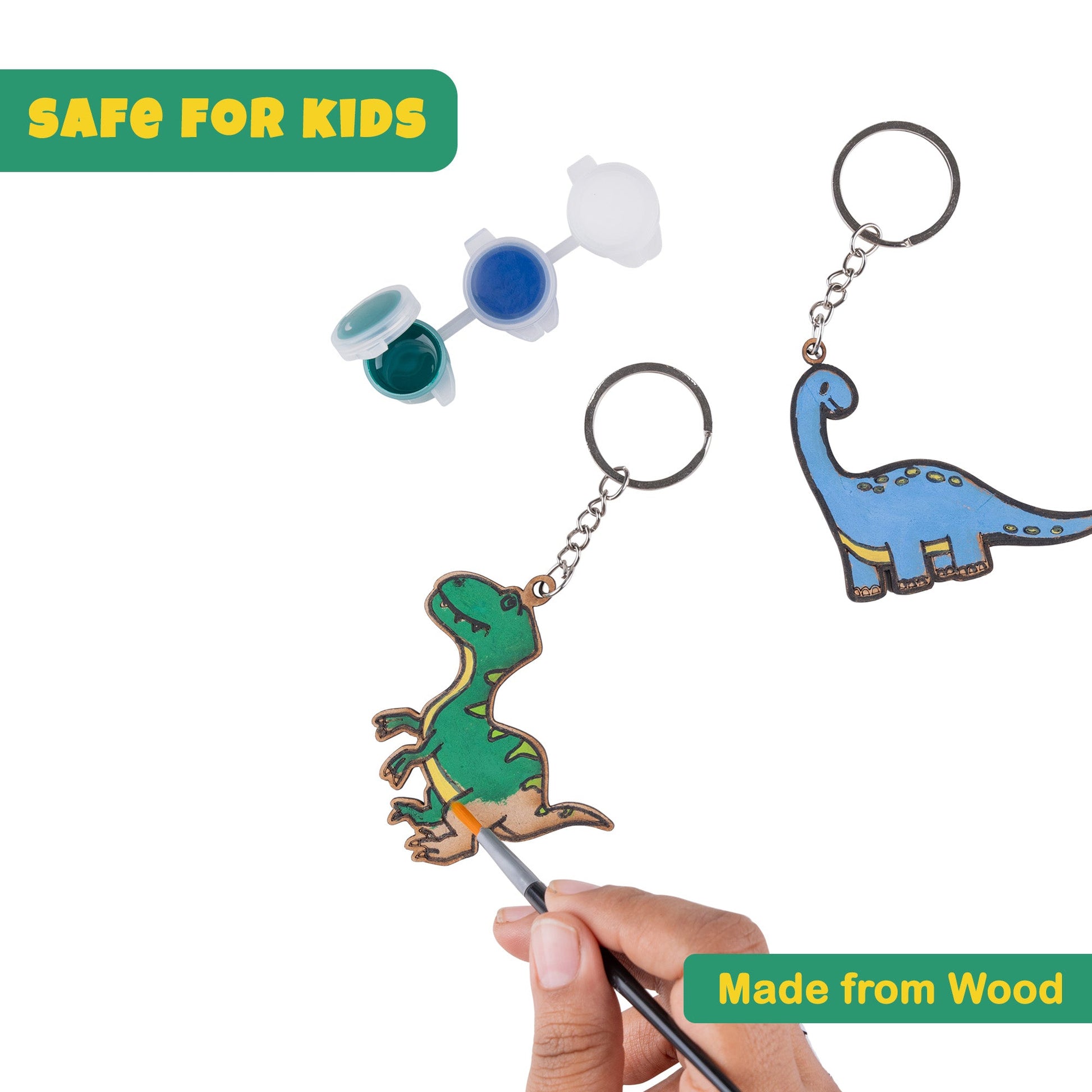 DIY Dinosaur Keychain Kit - Customizable Craft Kit for Kids & Adults - VibhutiCrafts