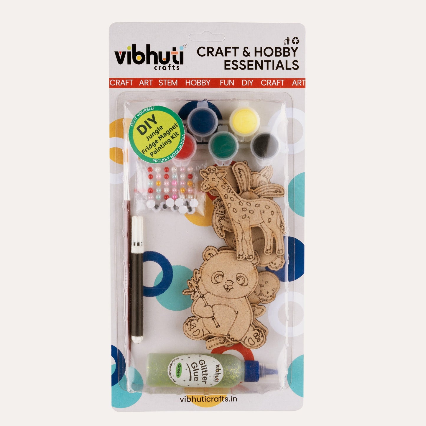 DIY Jungle Fridge Magnet Kit - Customizable Crafts for Kids & Adults - VibhutiCrafts