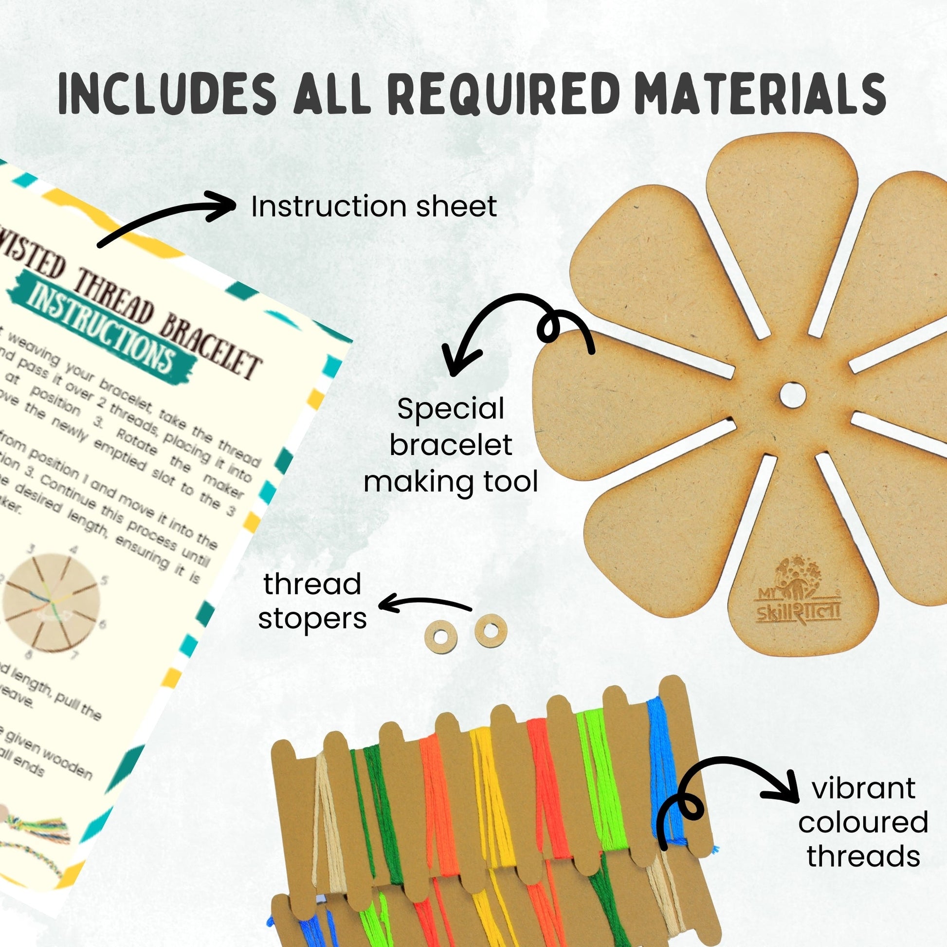 DIY Twisted Thread Bracelet Kit |Travel-Friendly Craft