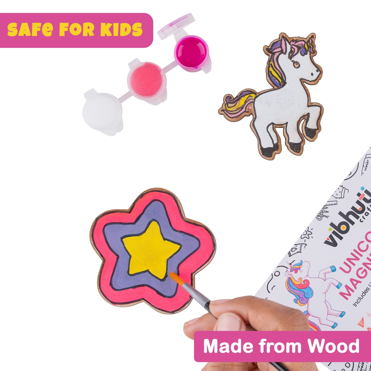 DIY Unicorn Fridge Magnet Kit – Fun & Creative Party Favor for Kids (Pack of 10) - VibhutiCrafts