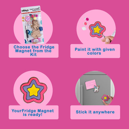 DIY Unicorn Fridge Magnet Painting Kit – Fun Craft Activity for Kids - VibhutiCrafts