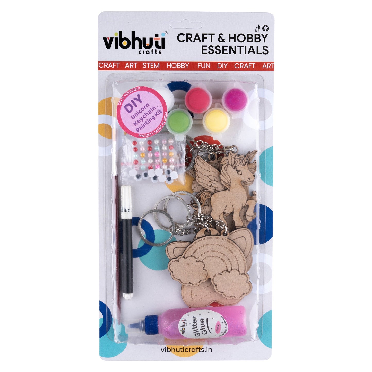 DIY Unicorn Keychain Kit - Customizable Crafts for Kids & Adults - VibhutiCrafts