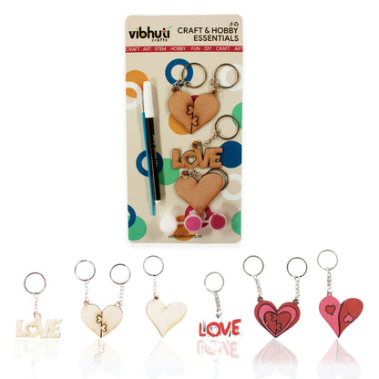 DIY Valentine Keychain Painting Kit – Love & Heart Shapes | Personalized Gift - VibhutiCrafts