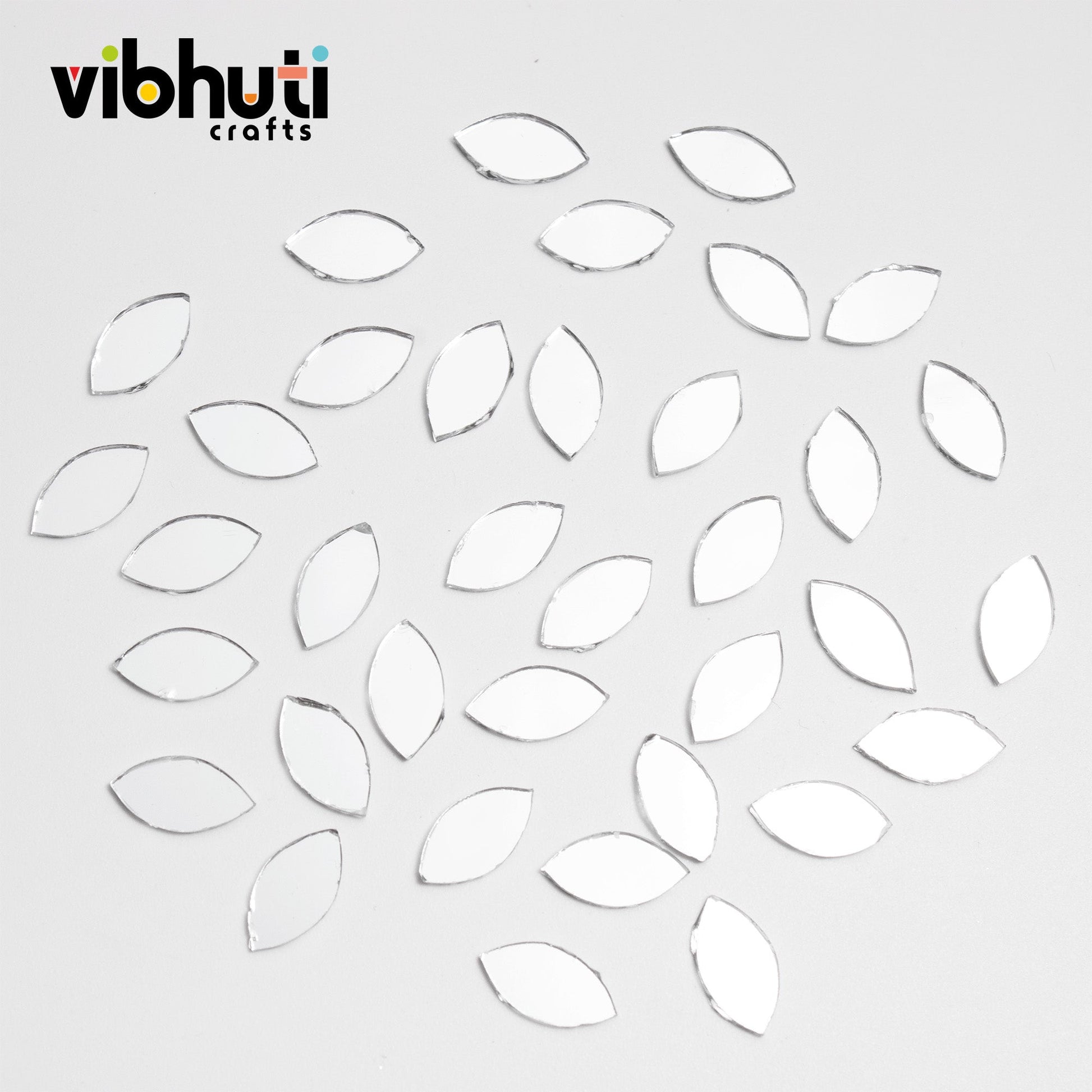 Eye Shape Mirror Cutouts (12mm, 739 Pieces) - VibhutiCrafts