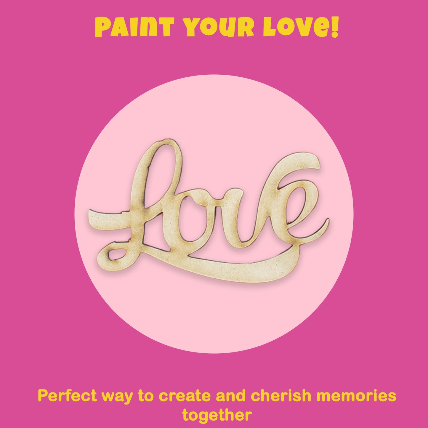 MDF Love Cutout - 4.5 Inch Wooden Decorative Craft for DIY Projects & Valentine's Gifts - VibhutiCrafts