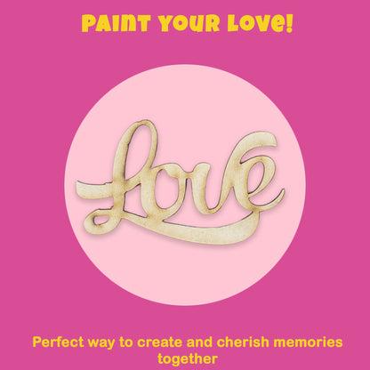 MDF Love Cutout - 4.5 Inch Wooden Decorative Craft for DIY Projects & Valentine's Gifts - VibhutiCrafts