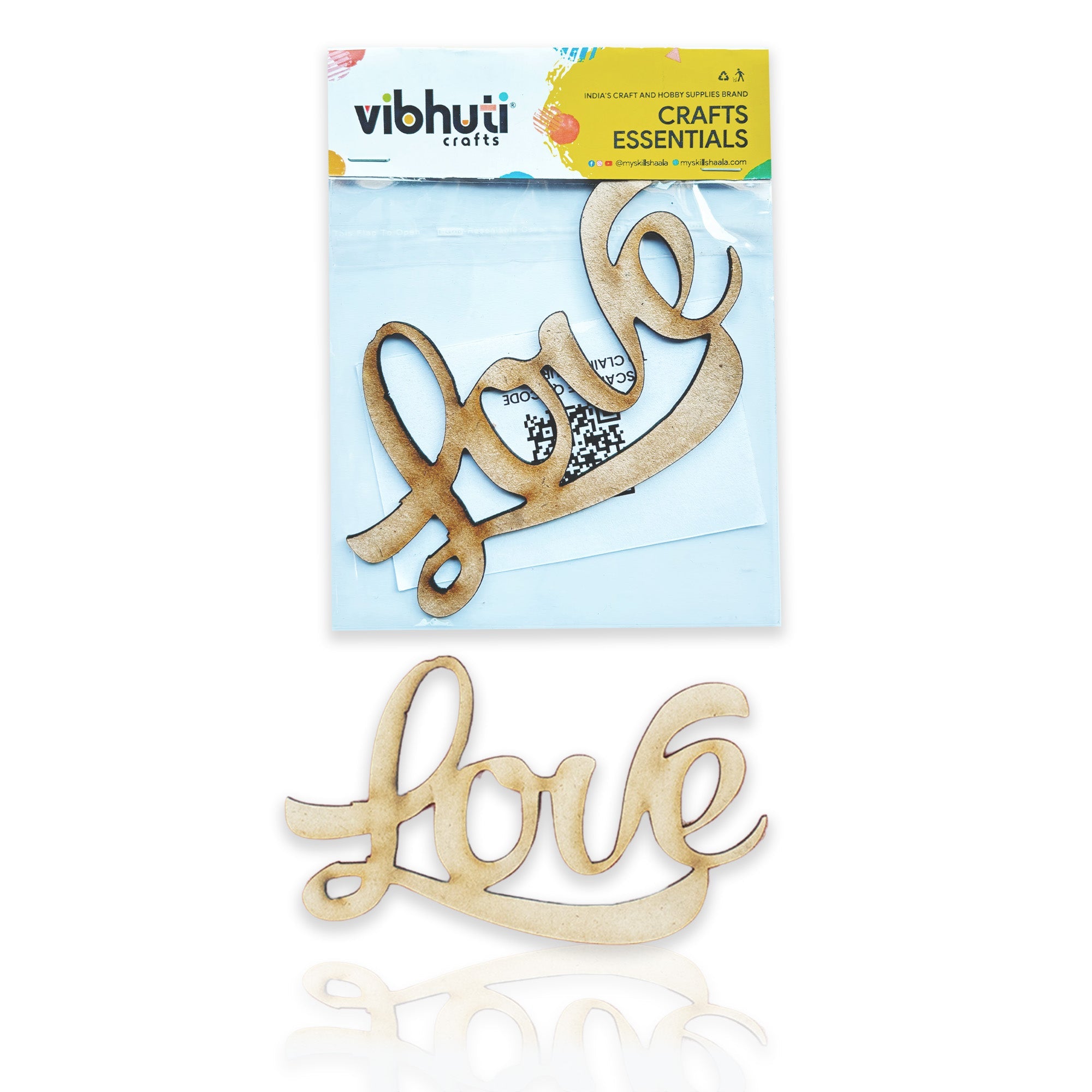 MDF Love Cutout - 4.5 Inch Wooden Decorative Craft for DIY Projects & Valentine's Gifts