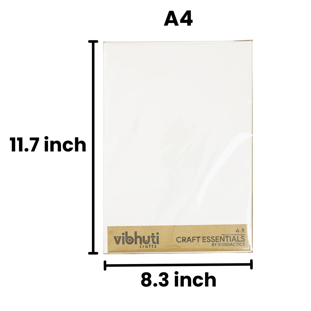 Mountboard (A4 – Pack of 20) – Sturdy & Smooth for Framing, Art, & Craft Projects - VibhutiCrafts