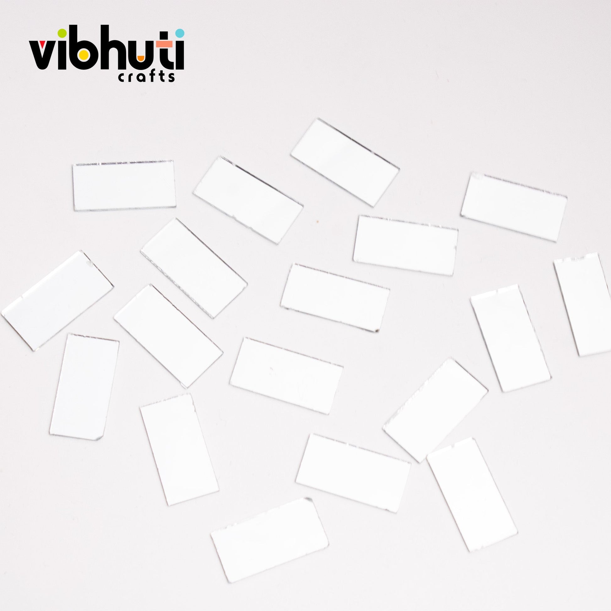 Rectangular Shape Mirror Cutouts (10mm, 170 Pieces) - VibhutiCrafts