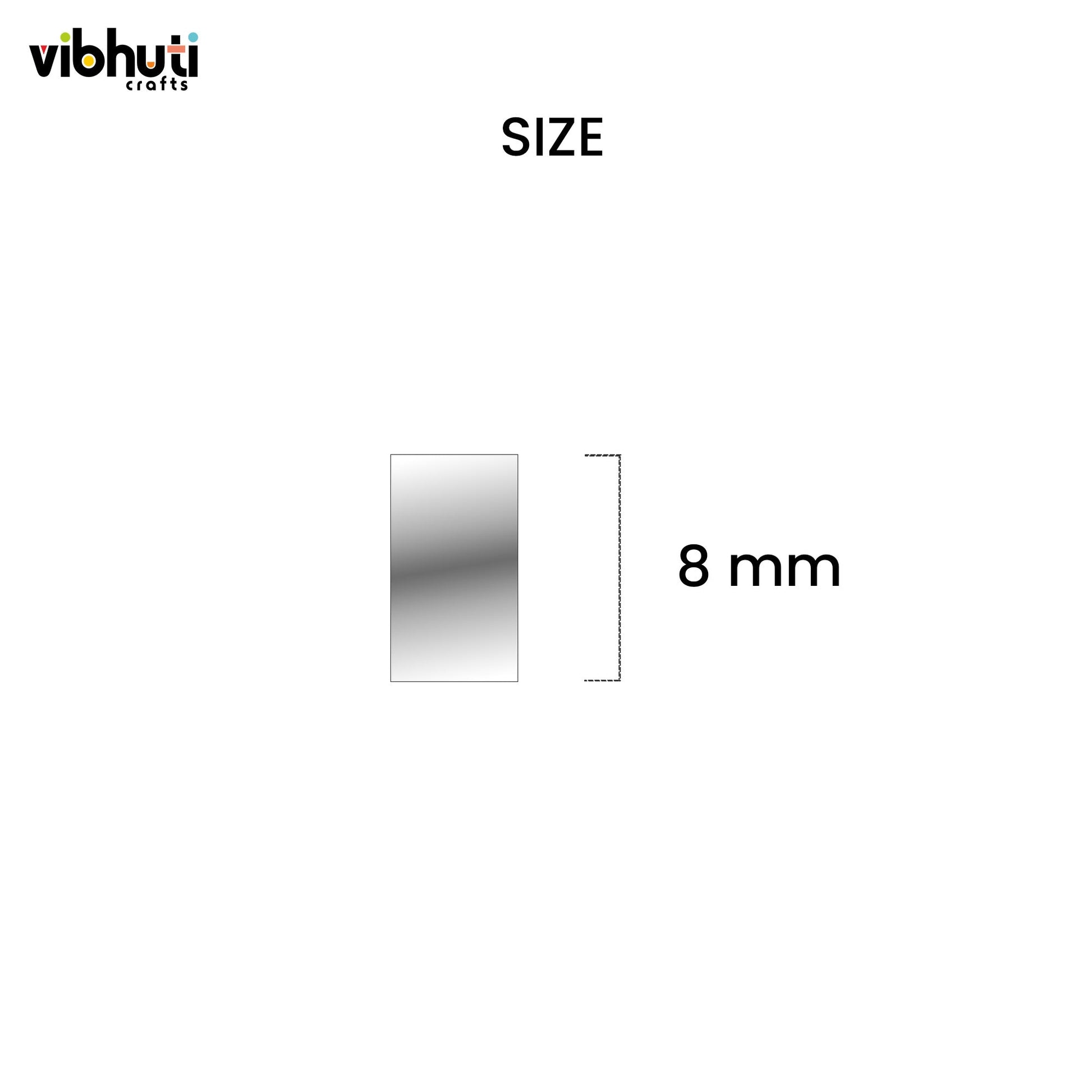 Rectangular Shape Mirror Cutouts (8mm, 239 Pieces) - VibhutiCrafts