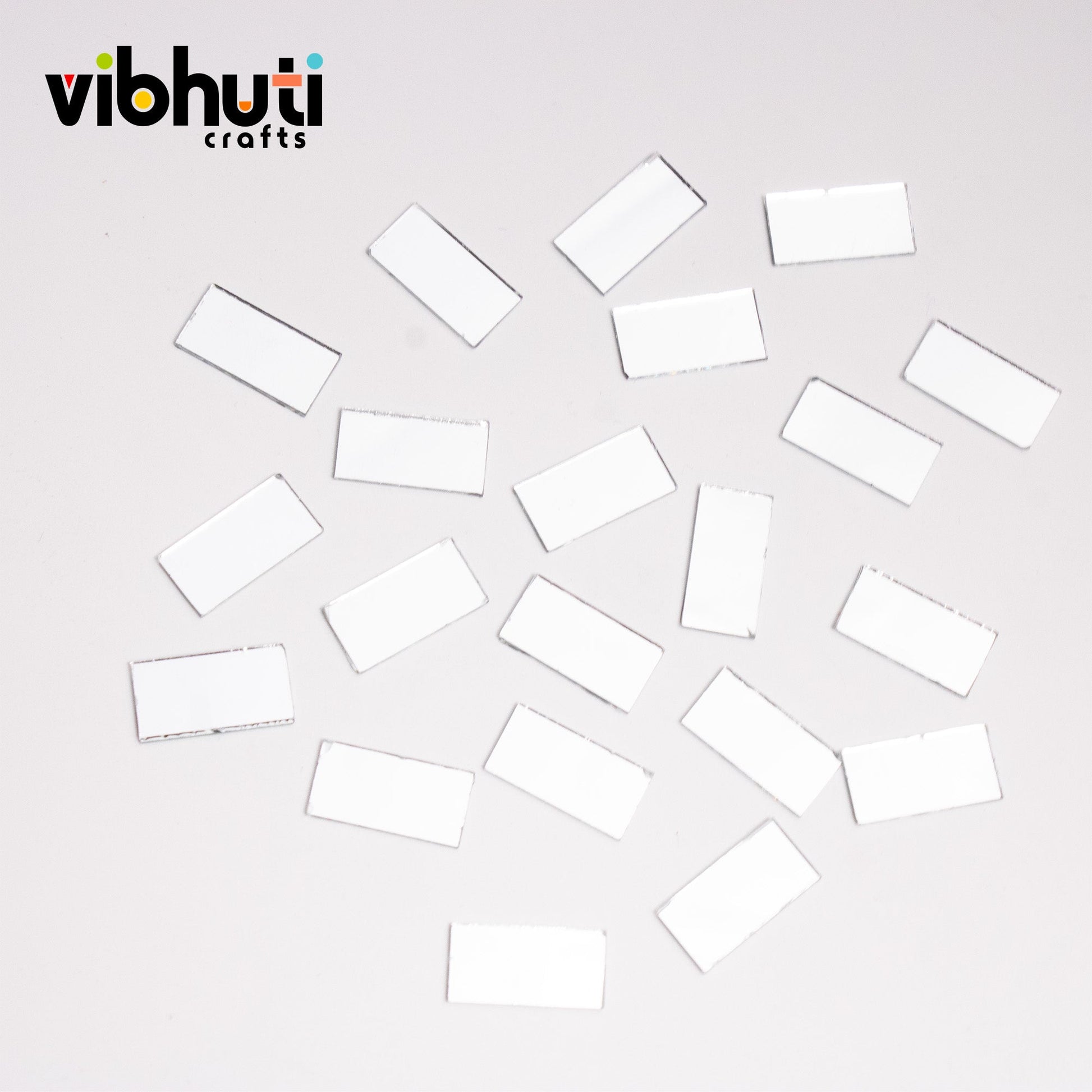 Rectangular Shape Mirror Cutouts (8mm, 239 Pieces) - VibhutiCrafts
