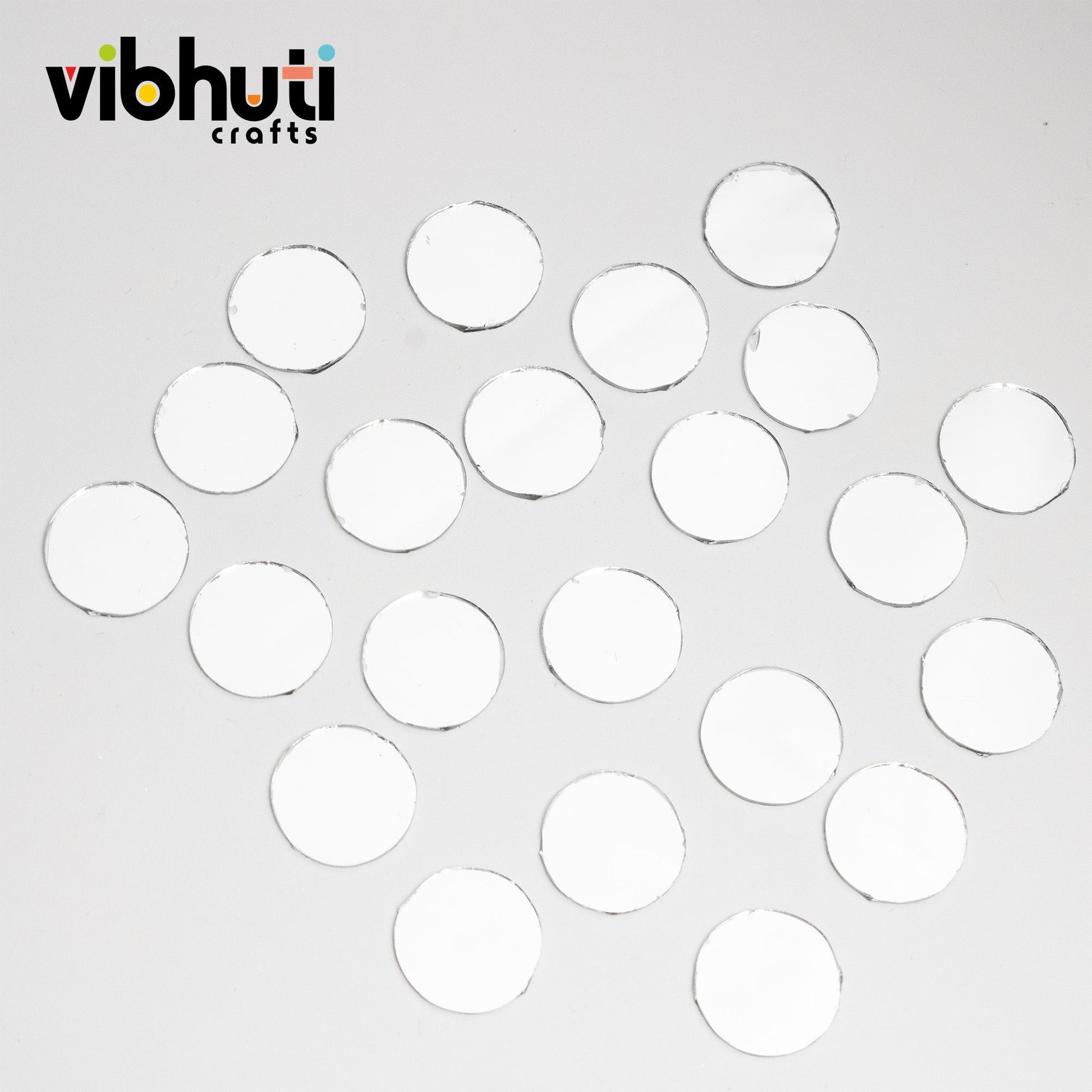 Round Shape Mirror Cutouts (16mm, 184 Pieces) - VibhutiCrafts