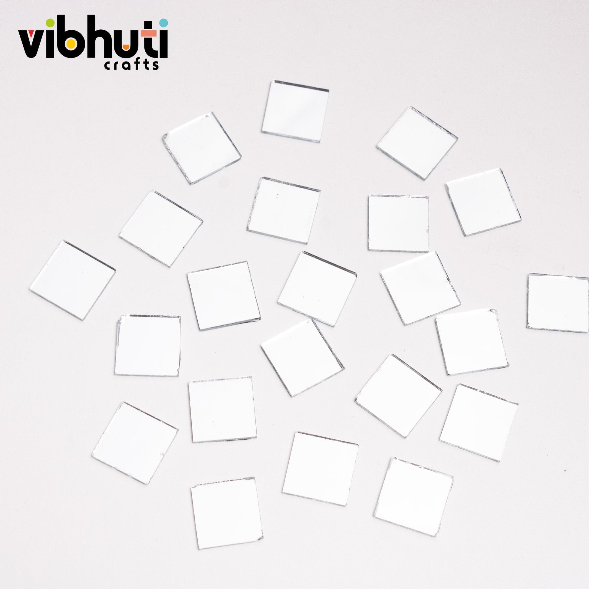 Square Shape Mirror Cutouts (11mm, 278 Pieces) - VibhutiCrafts