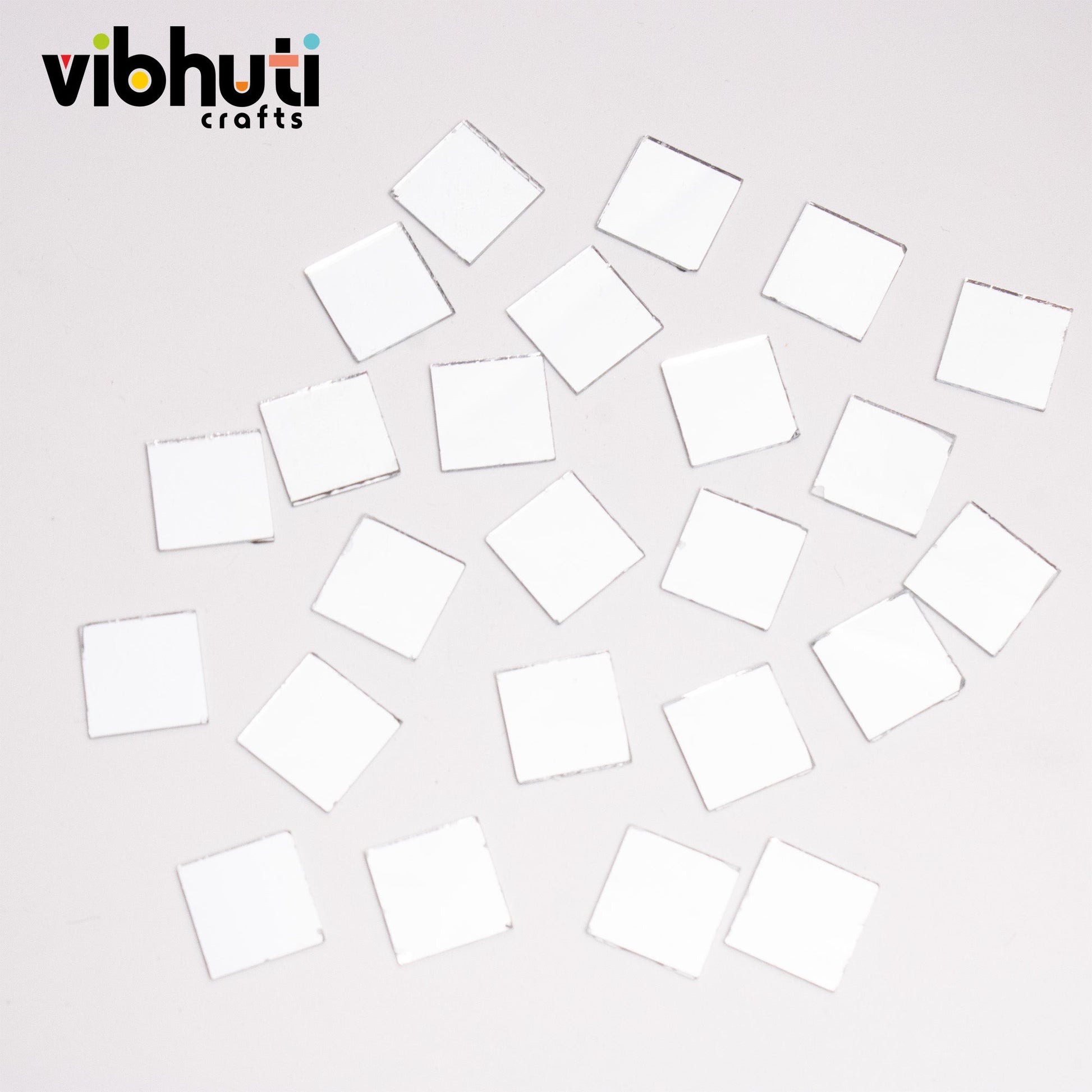 Square Shape Mirror Cutouts (13mm) – Pack of 220 Pieces - VibhutiCrafts