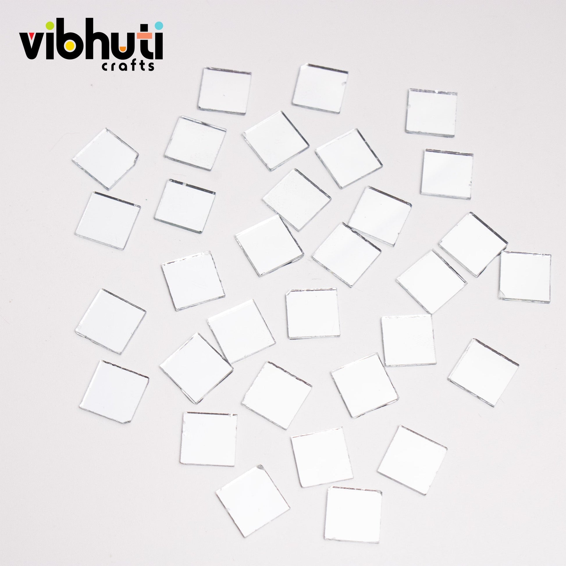 Square Shape Mirror Cutouts (9mm, 417 Pieces) - VibhutiCrafts