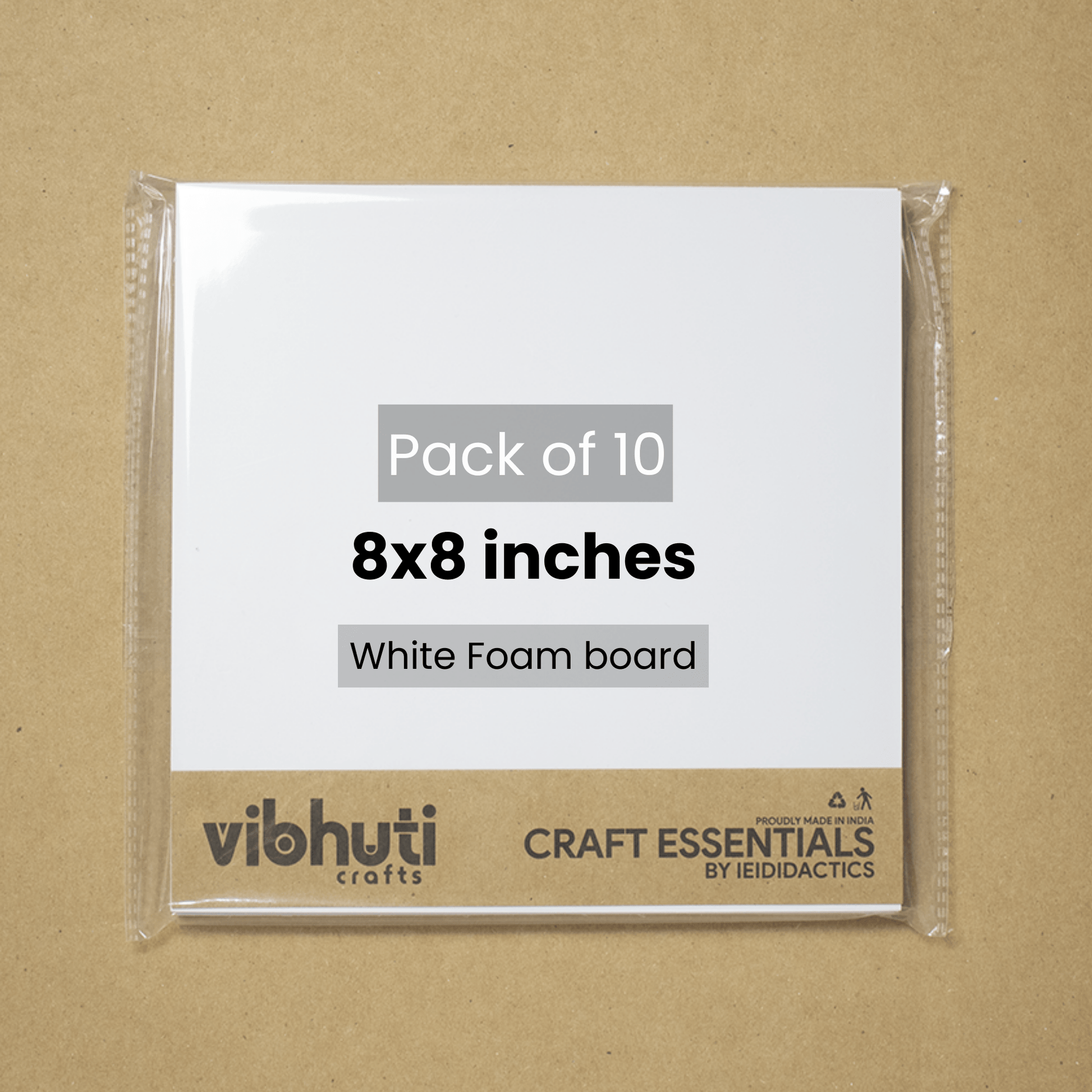 Sunboard (8x8 Inches, 3mm – Pack of 10) – Lightweight & Durable for Craft, Signage & DIY - VibhutiCrafts