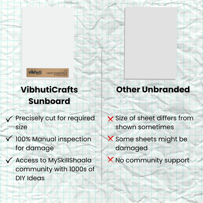 Sunboard (A4, 3mm – Pack of 10) – Lightweight & Versatile for Craft, Signage & DIY - VibhutiCrafts